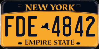 NY license plate FDE4842