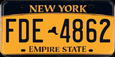 NY license plate FDE4862