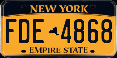 NY license plate FDE4868
