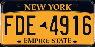 NY license plate FDE4916