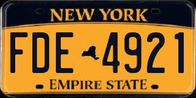NY license plate FDE4921