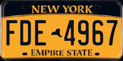 NY license plate FDE4967