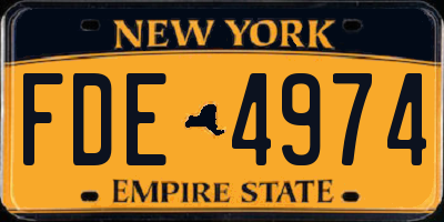 NY license plate FDE4974