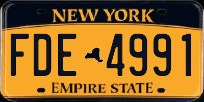 NY license plate FDE4991