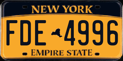 NY license plate FDE4996