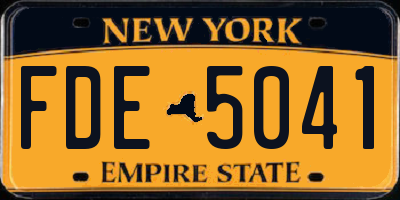 NY license plate FDE5041