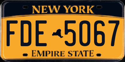 NY license plate FDE5067