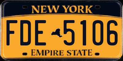 NY license plate FDE5106