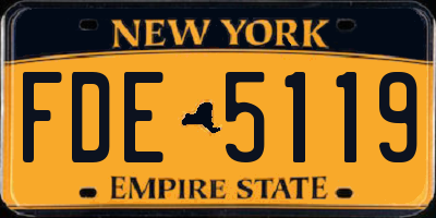 NY license plate FDE5119