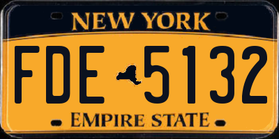NY license plate FDE5132