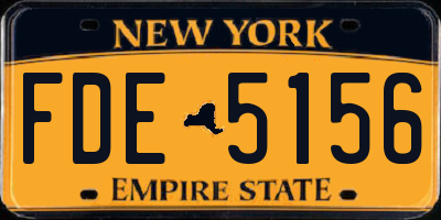 NY license plate FDE5156