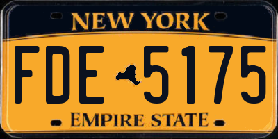 NY license plate FDE5175