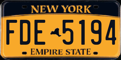 NY license plate FDE5194