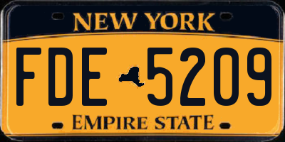 NY license plate FDE5209