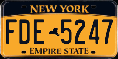 NY license plate FDE5247