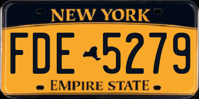 NY license plate FDE5279
