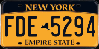 NY license plate FDE5294