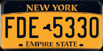 NY license plate FDE5330