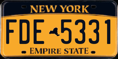 NY license plate FDE5331