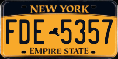 NY license plate FDE5357