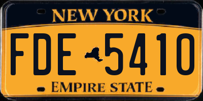 NY license plate FDE5410