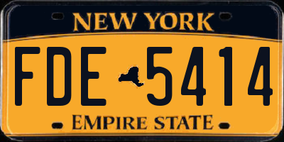 NY license plate FDE5414
