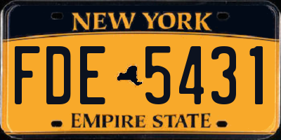 NY license plate FDE5431