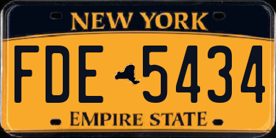 NY license plate FDE5434