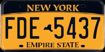 NY license plate FDE5437
