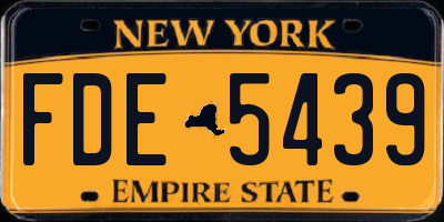 NY license plate FDE5439