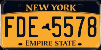 NY license plate FDE5578
