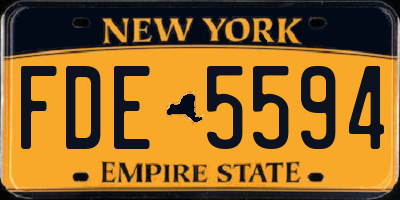 NY license plate FDE5594