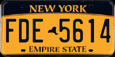 NY license plate FDE5614