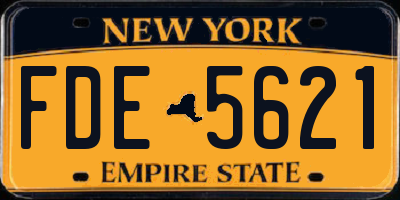 NY license plate FDE5621