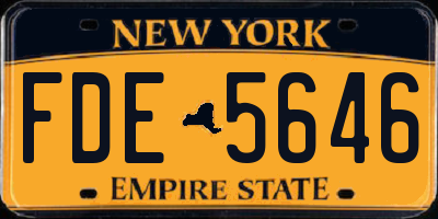 NY license plate FDE5646