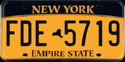 NY license plate FDE5719