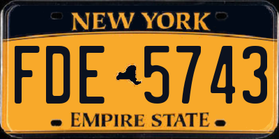 NY license plate FDE5743