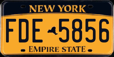 NY license plate FDE5856