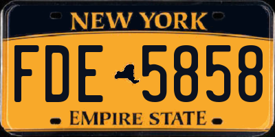 NY license plate FDE5858
