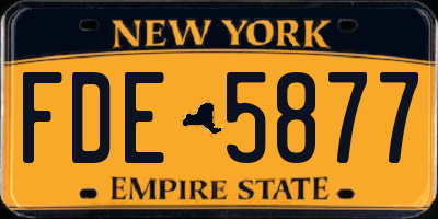 NY license plate FDE5877