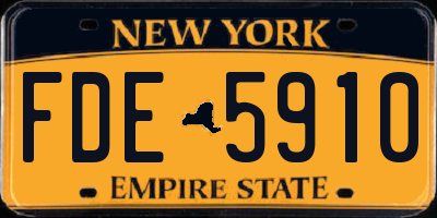 NY license plate FDE5910