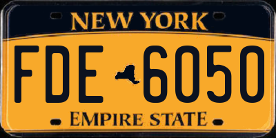 NY license plate FDE6050