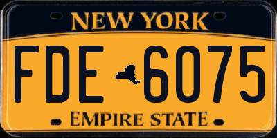 NY license plate FDE6075