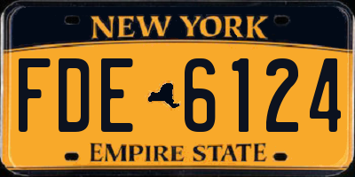 NY license plate FDE6124