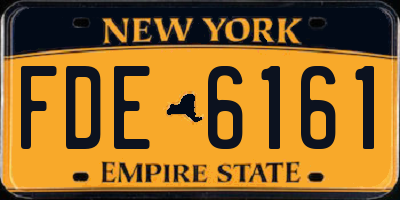 NY license plate FDE6161