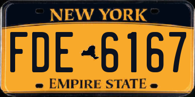NY license plate FDE6167
