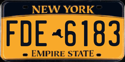 NY license plate FDE6183