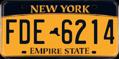 NY license plate FDE6214