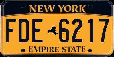 NY license plate FDE6217