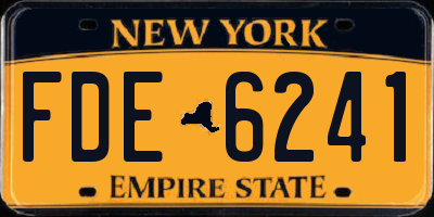 NY license plate FDE6241